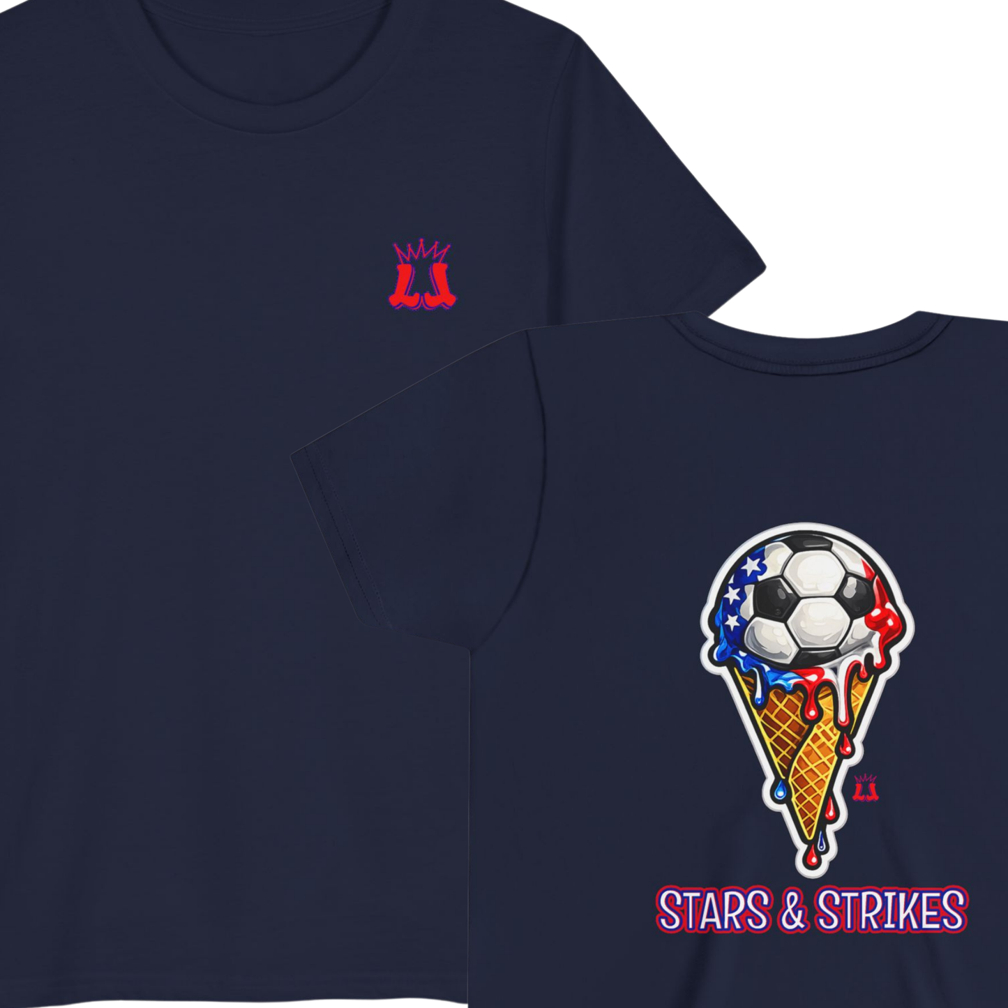 Kids Summer Patriotic Soccer T-Shirt Stars & Strikes