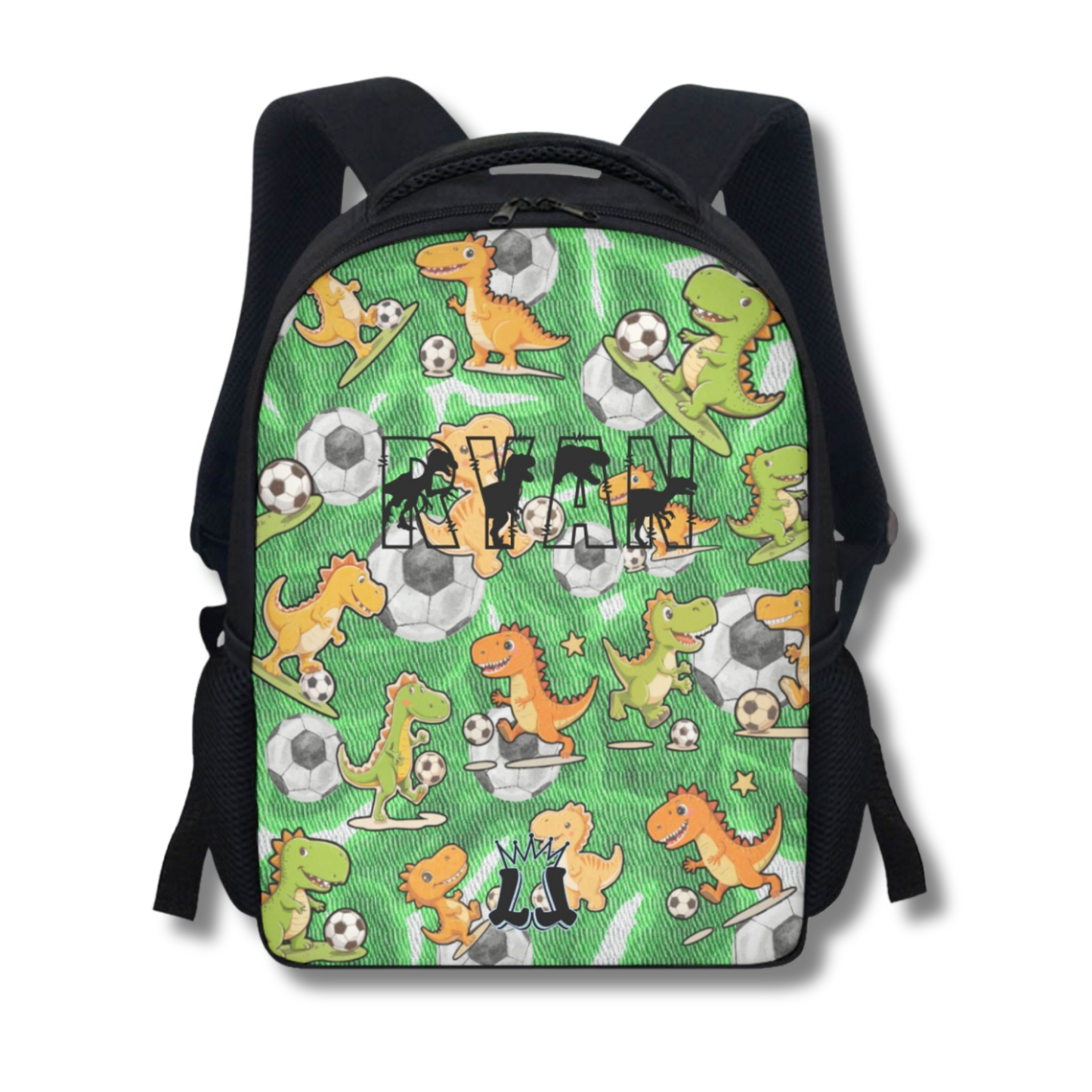 Personalized Dinosaur Backpack, Custom Soccer Sports Bag