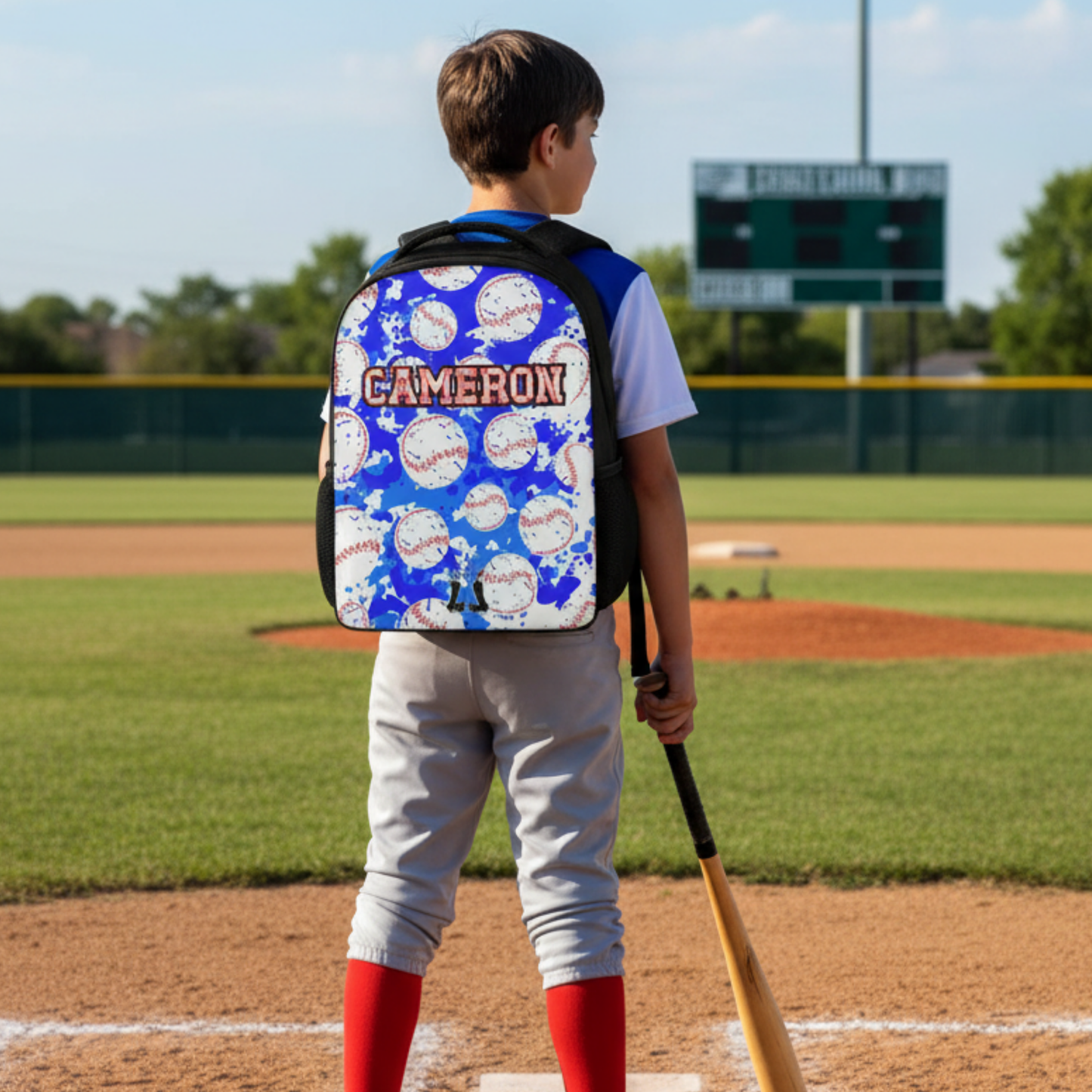 Personalized Name Baseball Backpack, Custom Kids Sports Bag