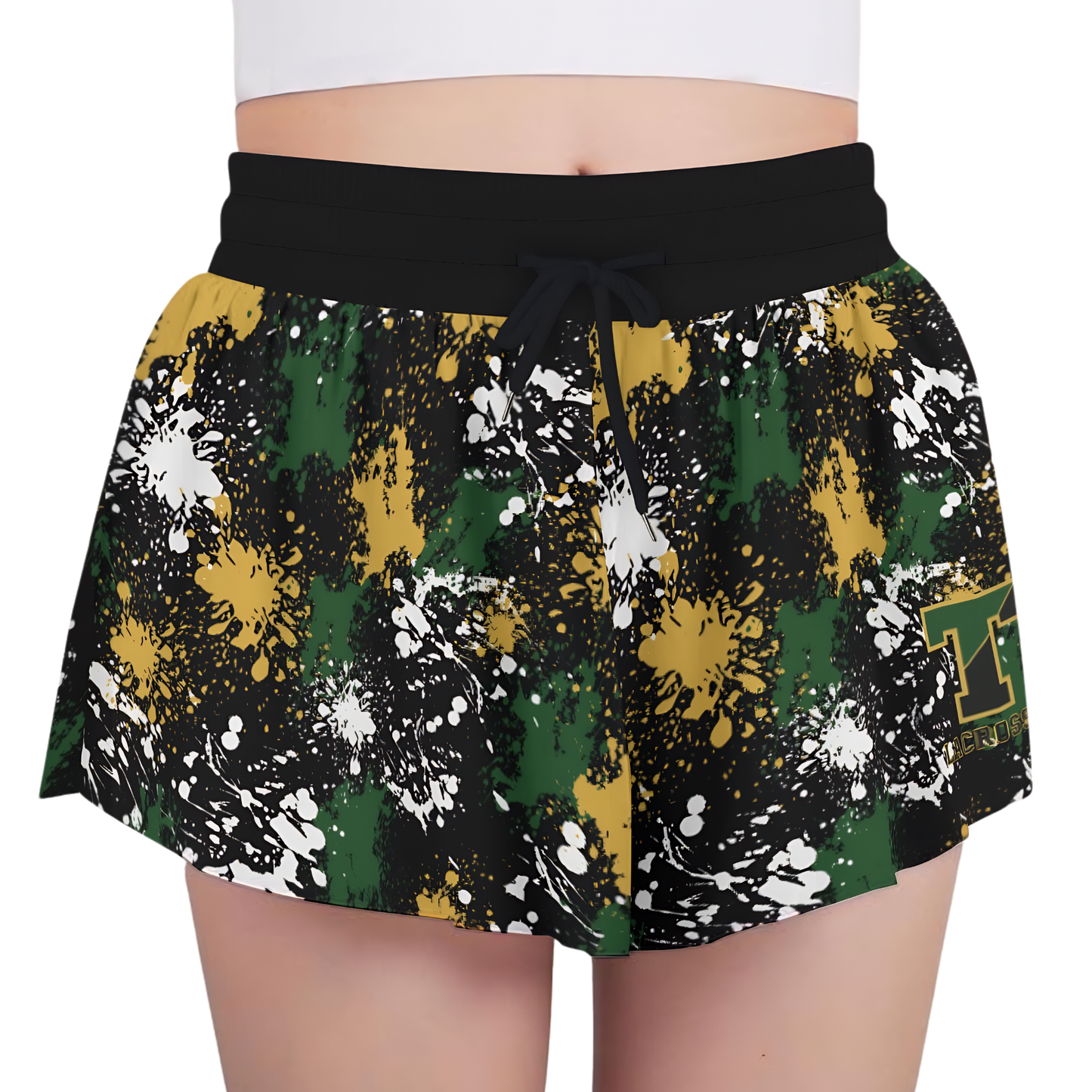 All-Over Print Girls' Sports Butterfly Shorts - Paint Splatter Edition