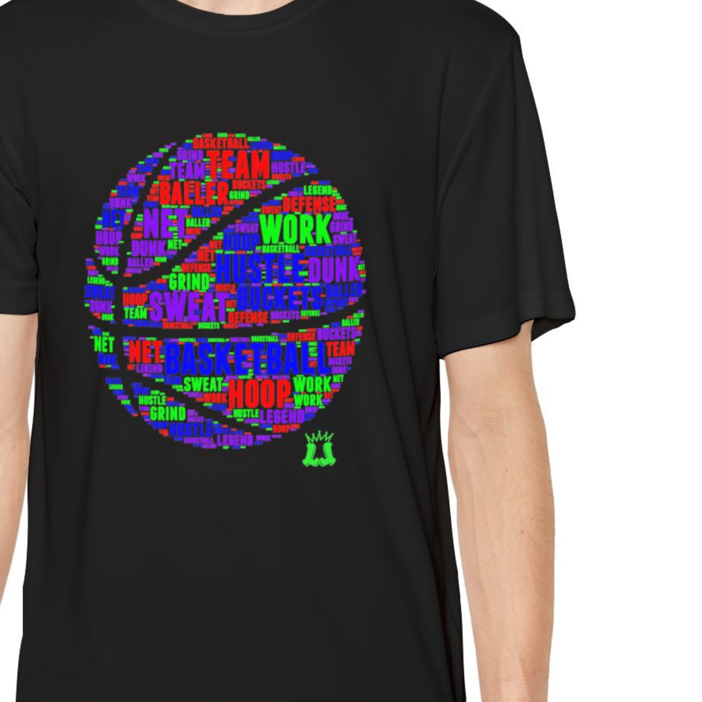 Youth Short Sleeve Tee Athletic T-Shirt, Performance Sportswear, Basketball Design