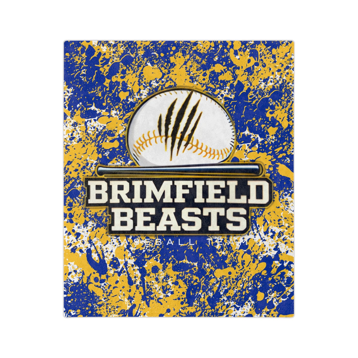 Brimfield Beasts Baseball Paint Splatter Minky Blanket