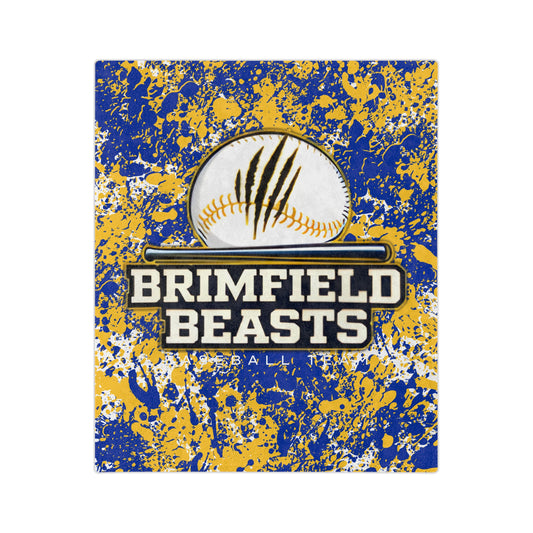 Brimfield Beasts Baseball Paint Splatter Minky Blanket