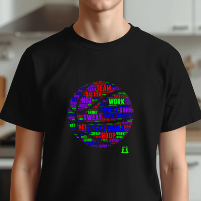 Youth Short Sleeve Tee Athletic T-Shirt, Performance Sportswear, Basketball Design
