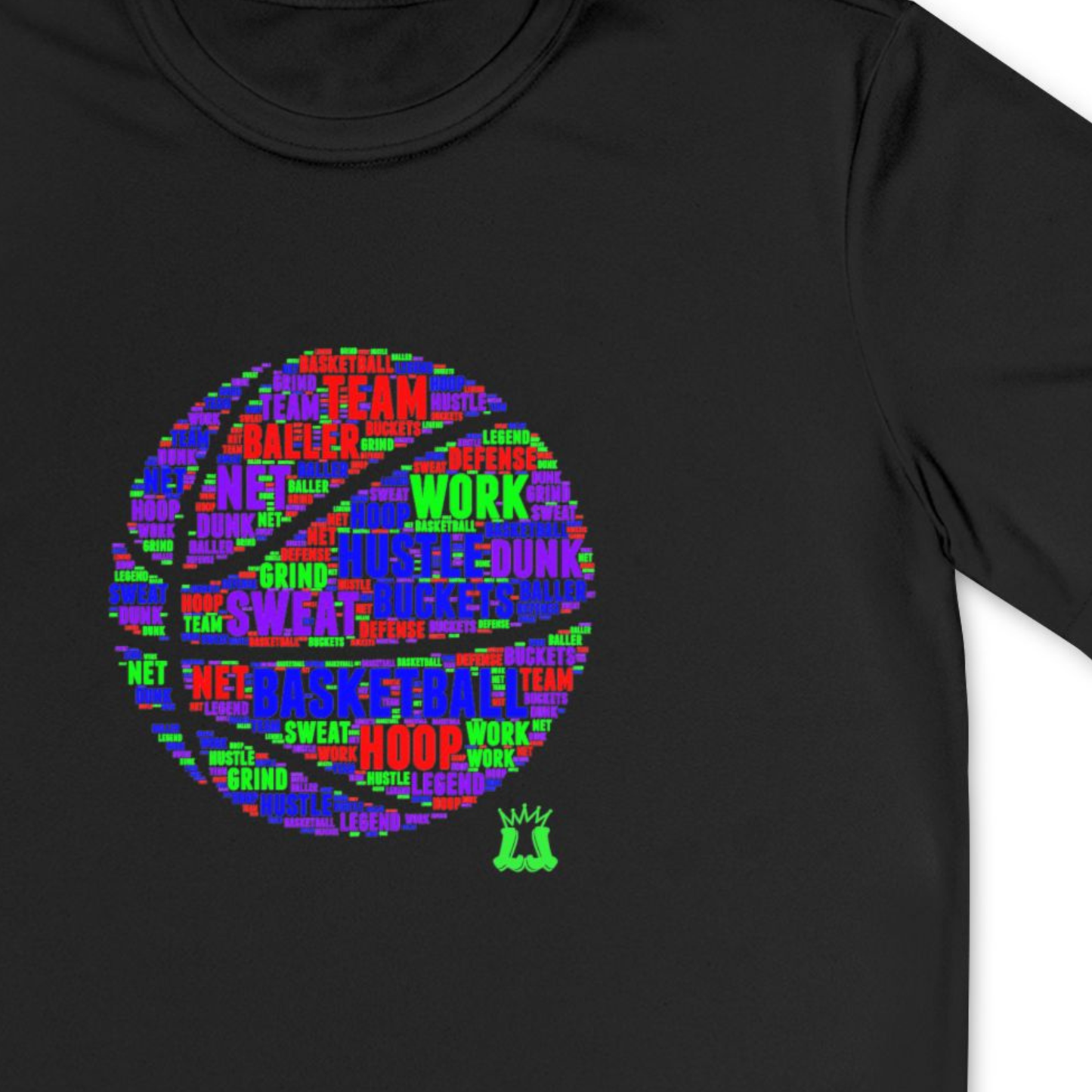 Youth Short Sleeve Tee Athletic T-Shirt, Performance Sportswear, Basketball Design