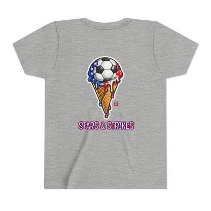 Kids Summer Patriotic Soccer T-Shirt Stars & Strikes