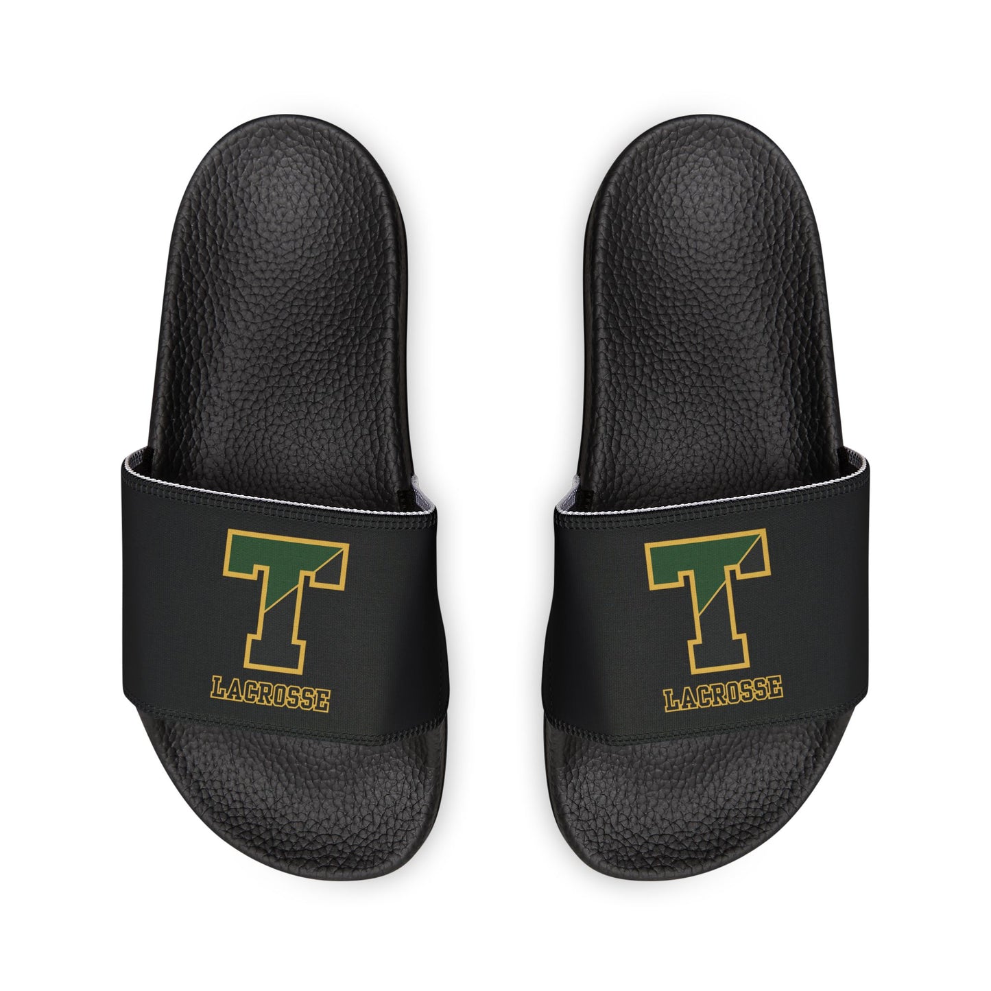 Men's TRYLAX Deco Brand Removable Strap Slides (Black, Personalized)