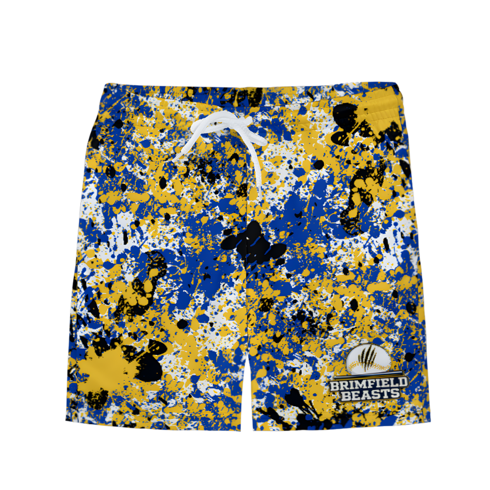 Youth Brimfield Beasts Paint Splatter Mesh Shorts