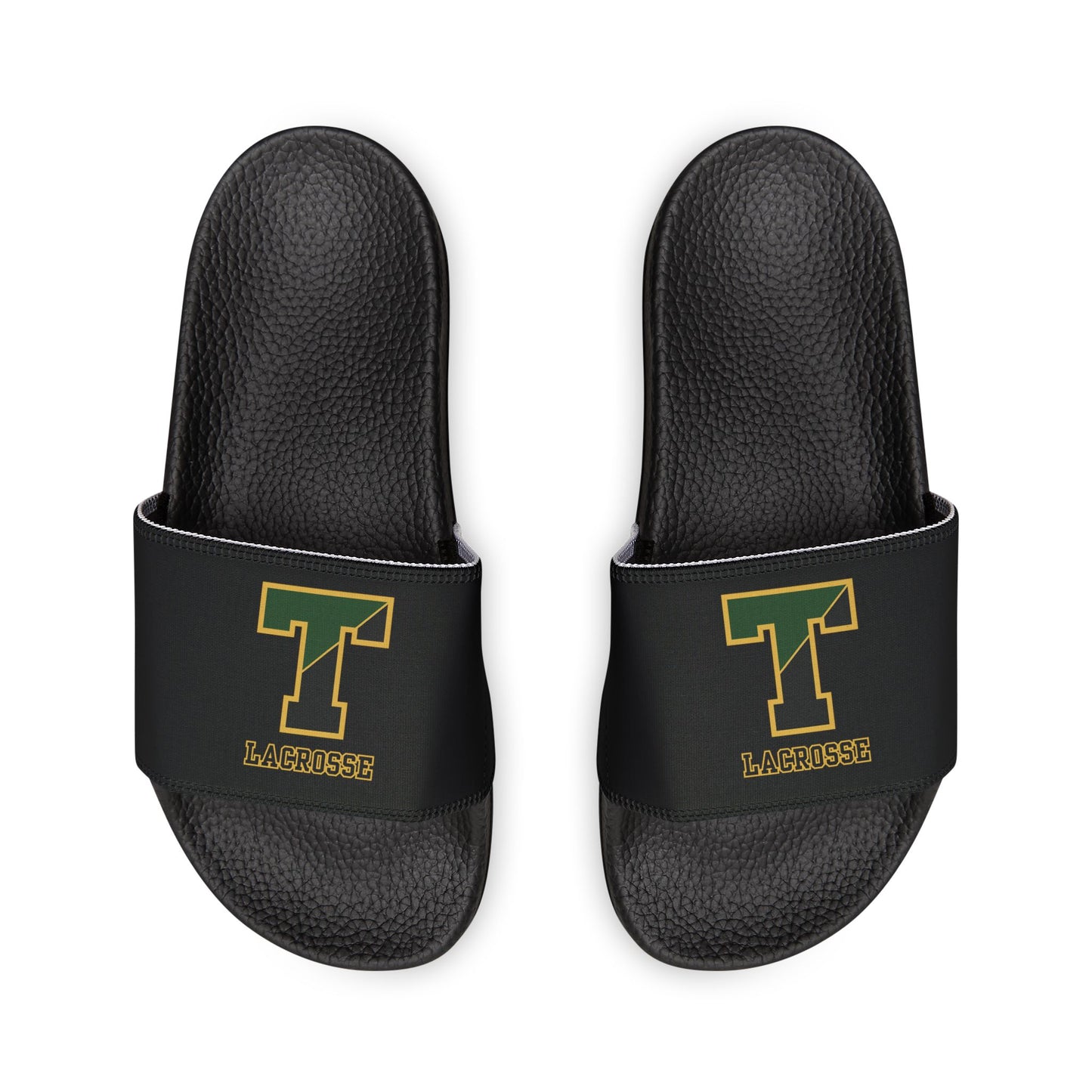 Women's TRYLAX Deco Brand Removable Strap Slides (Black, Personalized)