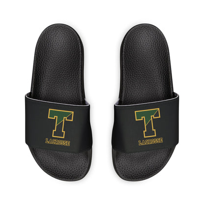 Women's TRYLAX Deco Brand Removable Strap Slides (Black, Personalized)