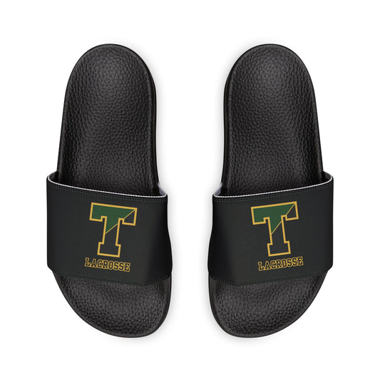 Women's TRYLAX Deco Brand Removable Strap Slides (Black, Personalized)