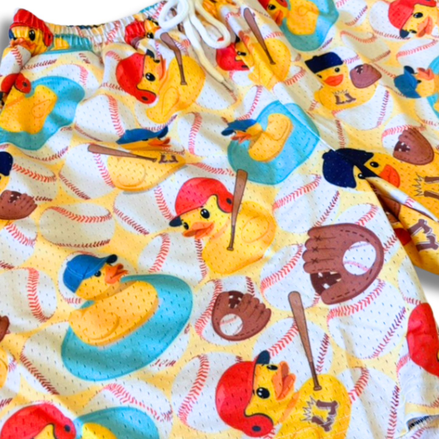 Adult "Ducks on the Pond" Baseball Mesh Shorts (with inner liner)
