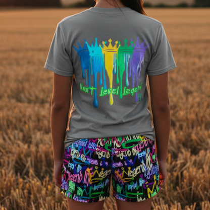 All-Over Print Adult Mesh Shorts: LegendLife Crown Print