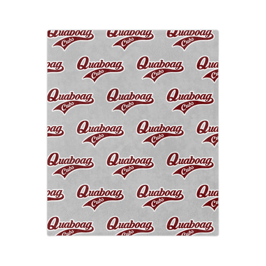 Quaboag Baseball Minky Plush Blanket - Gray