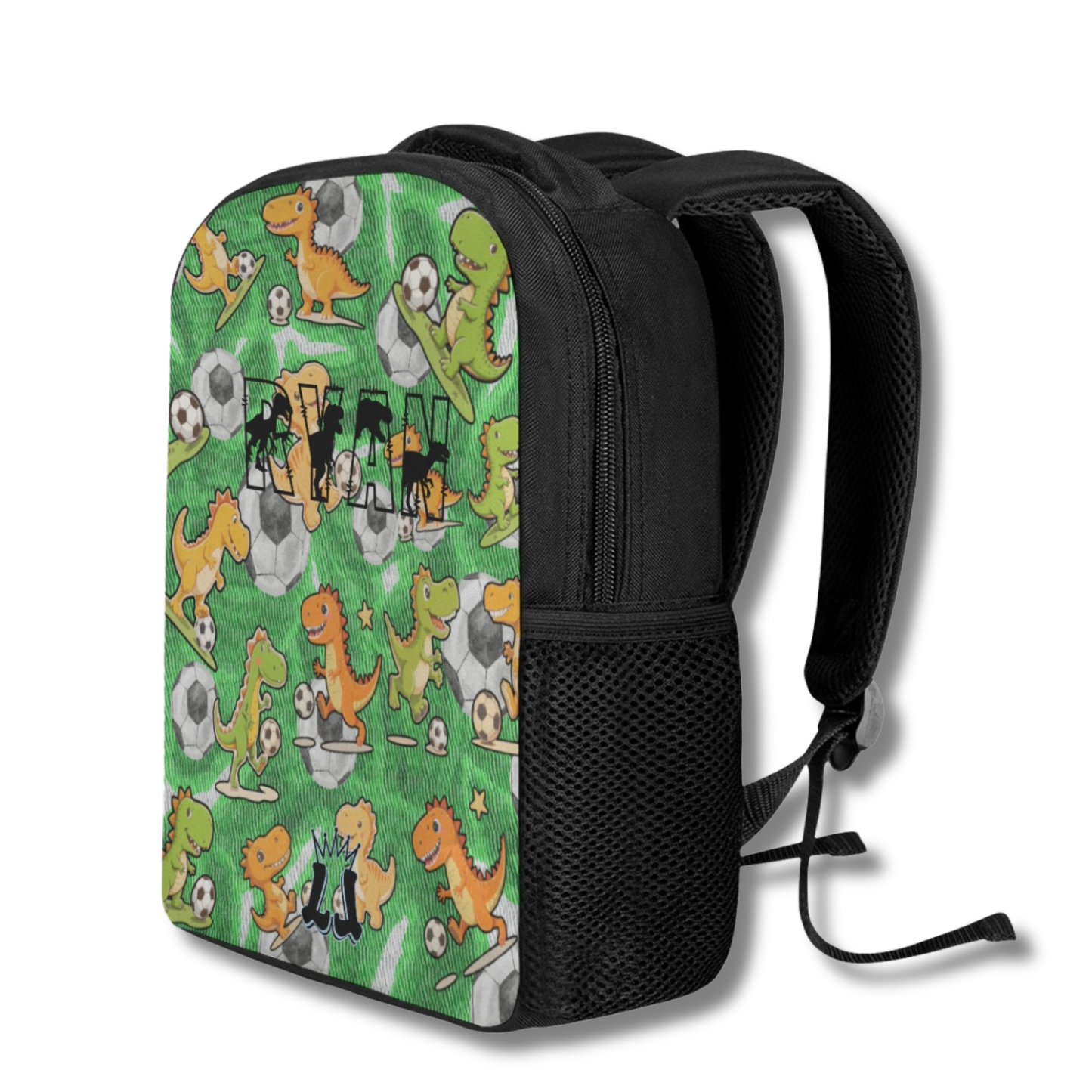 Personalized Dinosaur Backpack, Custom Soccer Sports Bag