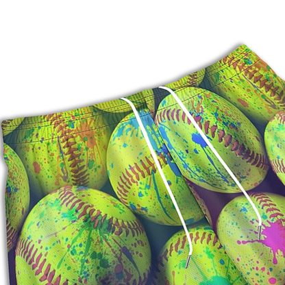 Women's Paint Splatter Softball Mesh Shorts