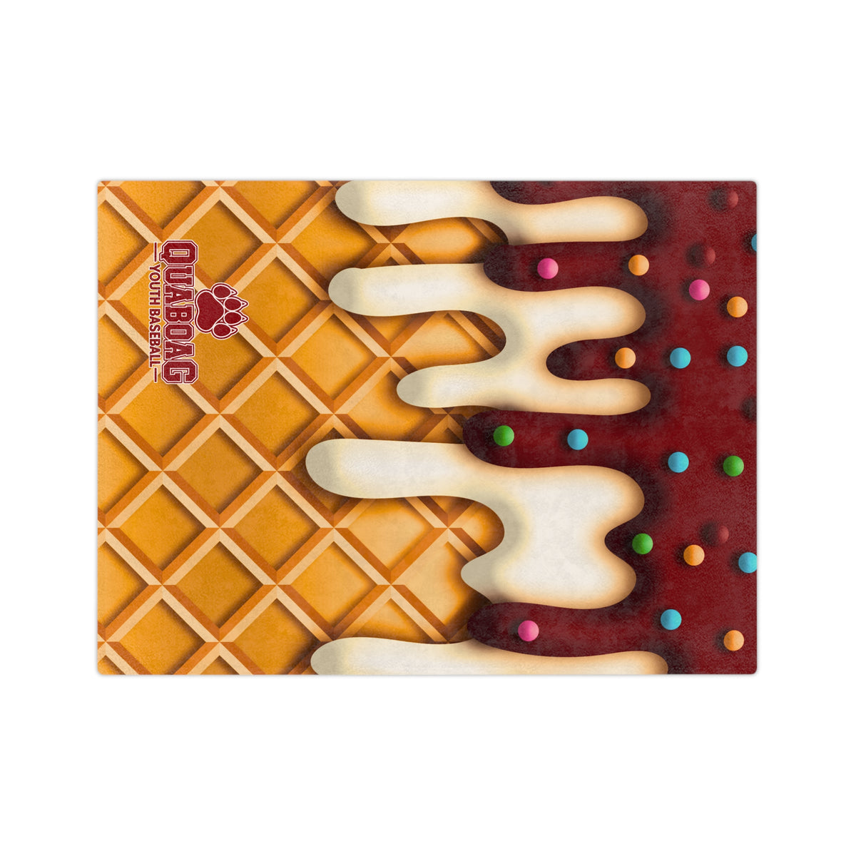 Quaboag Baseball Minky Ice Cream Drip Blanket