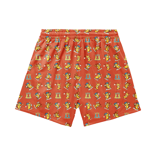 Adult Banana Baseball Mesh Shorts - Red Edition (with liner)