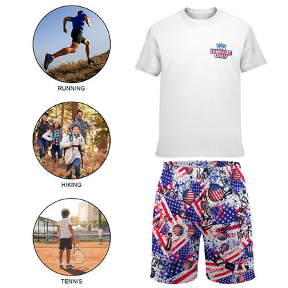 Youth T-Shirt and Shorts Mesh Set, Golf Design