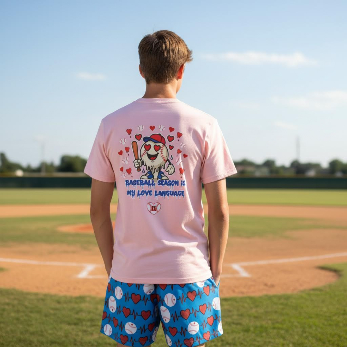 Adult Unisex Baseball Valentine's Sports T-Shirt, Baseball Season is My Love Language