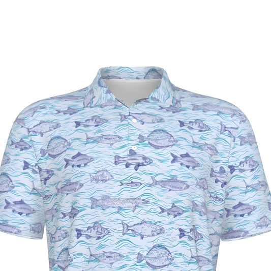 Gone Fishin' Men's UV Protection Golf Polo Shirt