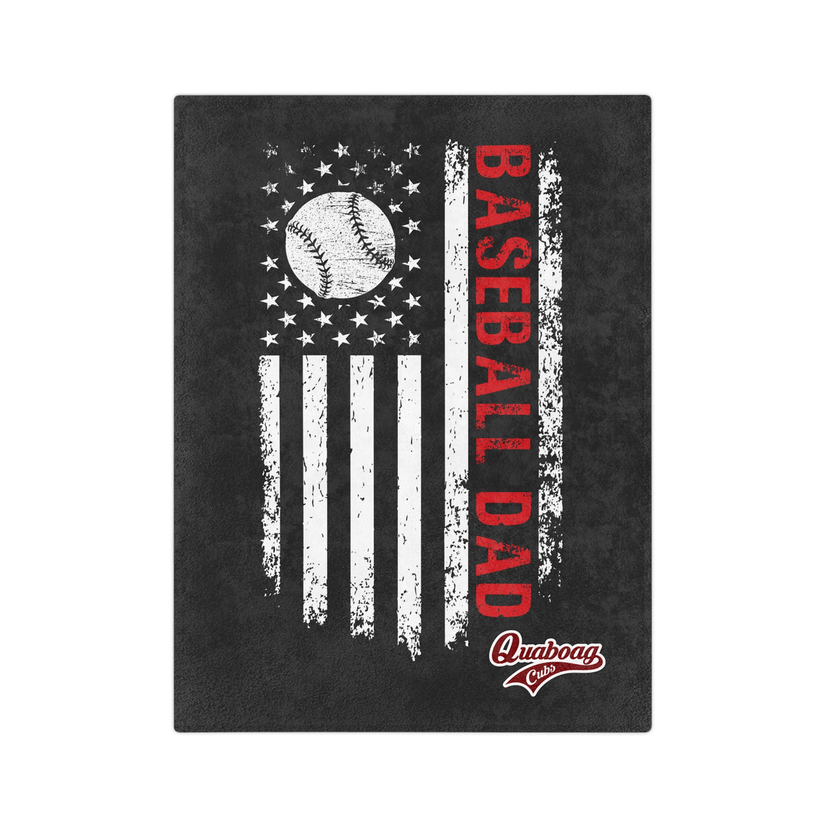 Quaboag Baseball Dad Flag Minky Plush Blanket