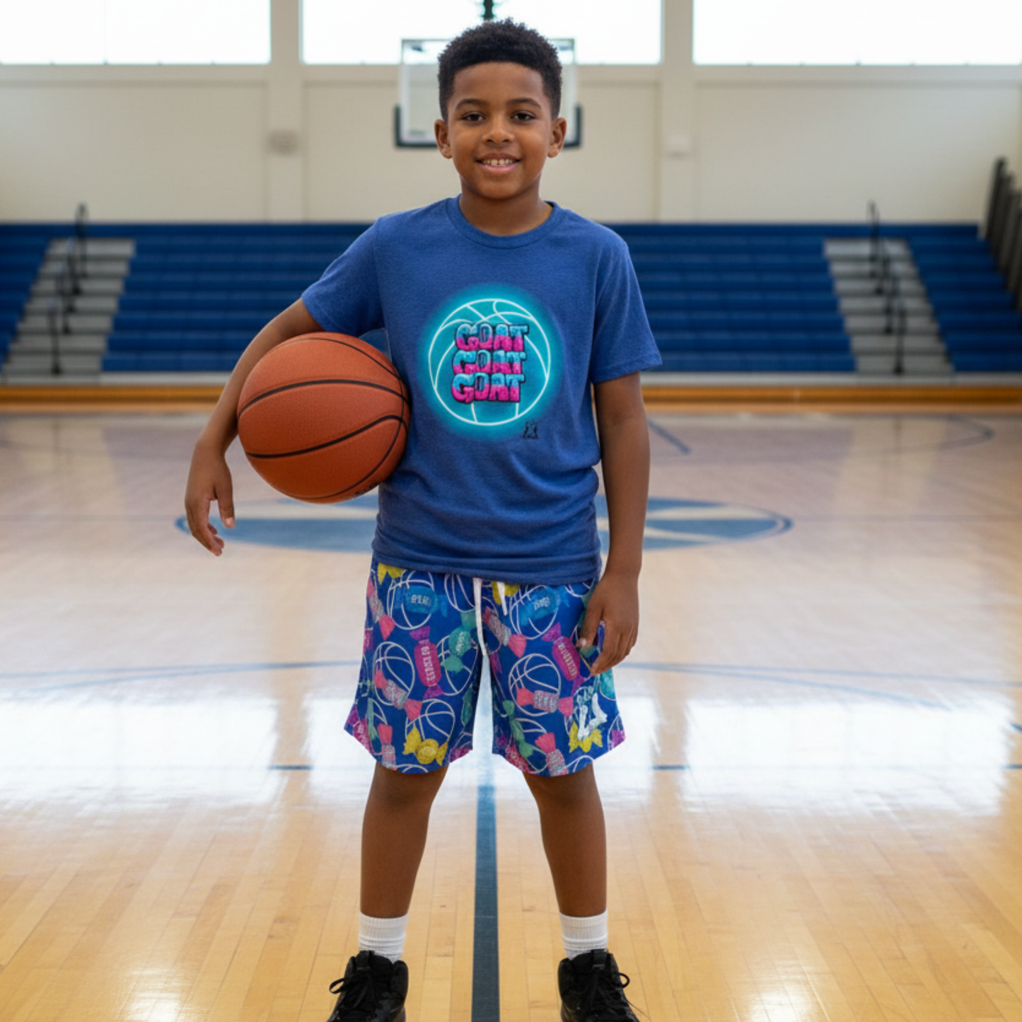 Youth Basketball & Candy Fun Mesh Athletic Shorts