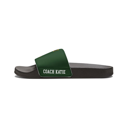 Women's TRYLAX Deco Brand Removable Strap Slides (Green, Personalized)