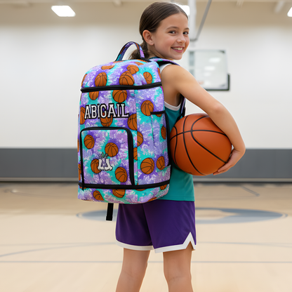 Personalized Name Basketball Backpack, Color Splash Basketball Edition