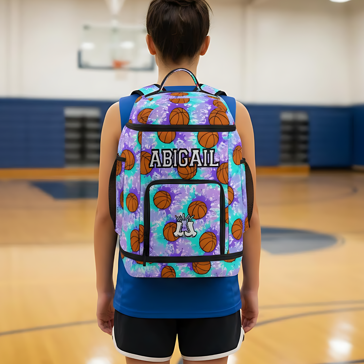 Personalized Name Basketball Backpack, Color Splash Basketball Edition