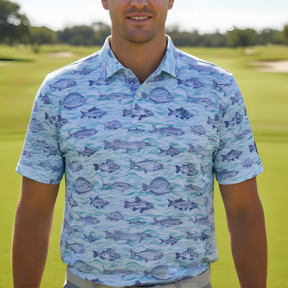 Gone Fishin' Men's UV Protection Golf Polo Shirt