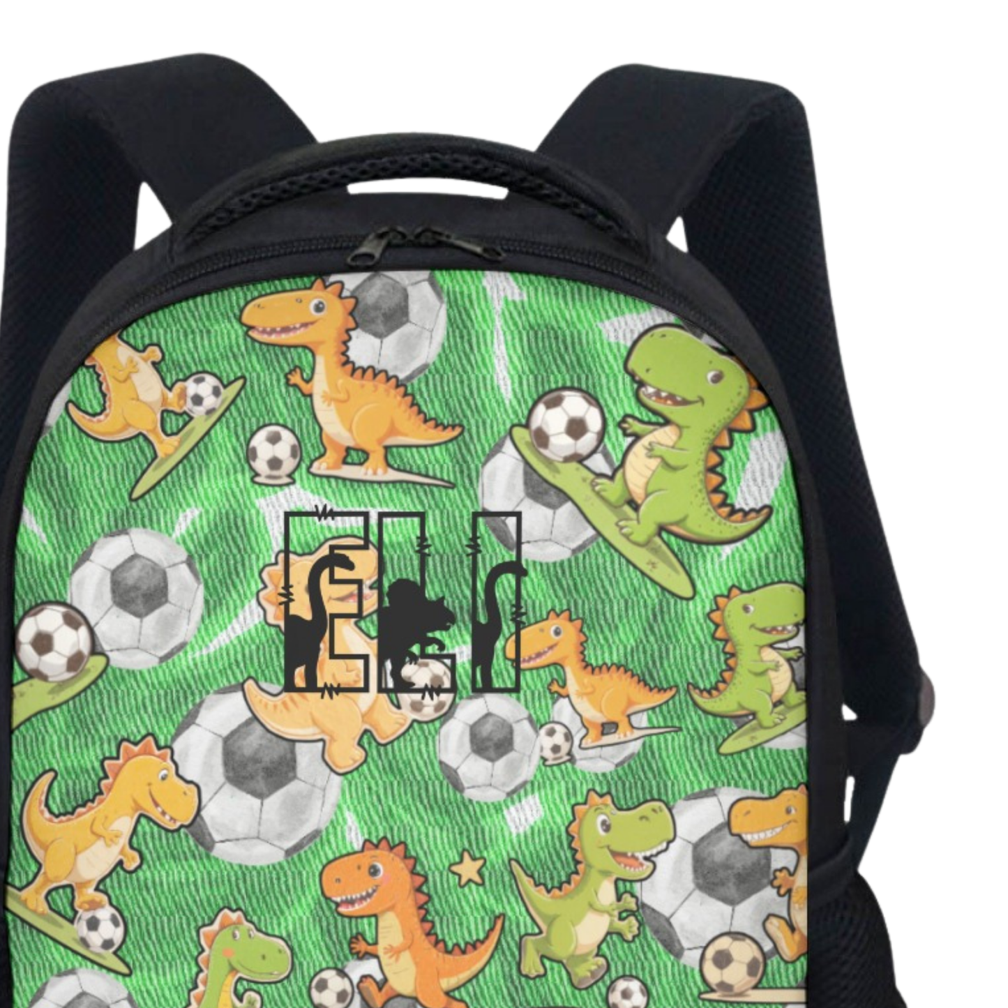 Personalized Dinosaur Backpack, Custom Soccer Sports Bag