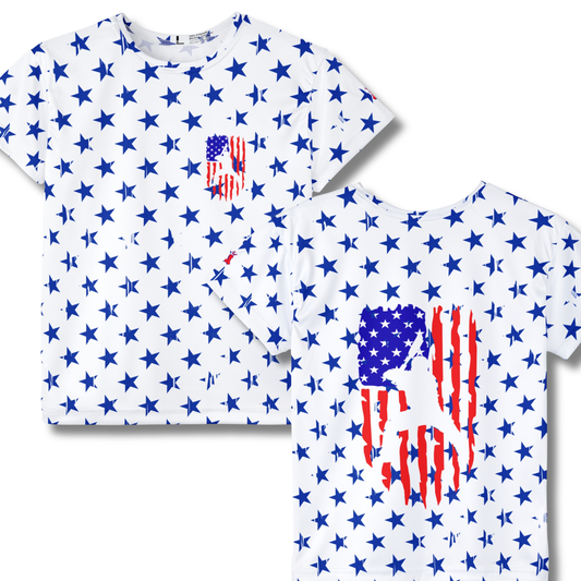 Kids Baseball American Flag Stars and Stripes Sports Jersey T-Shirt