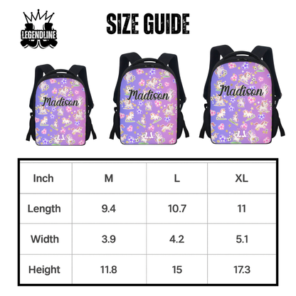 Personalized Kids Unicorn Sports Backpack, Custom Name Bag