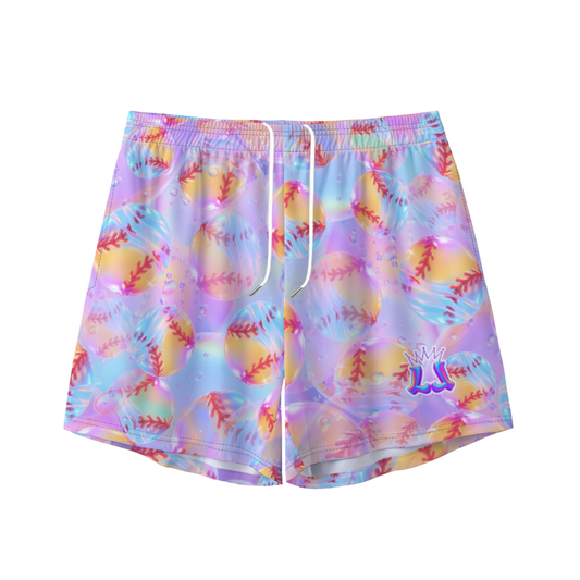Women's All Over Print Iridescent Softball Mesh Shorts