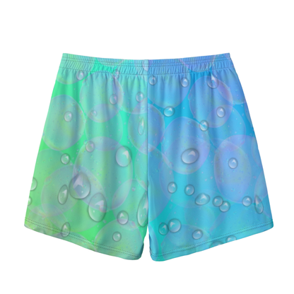 Adult Gradient Blue Rain Drop Mesh Shorts