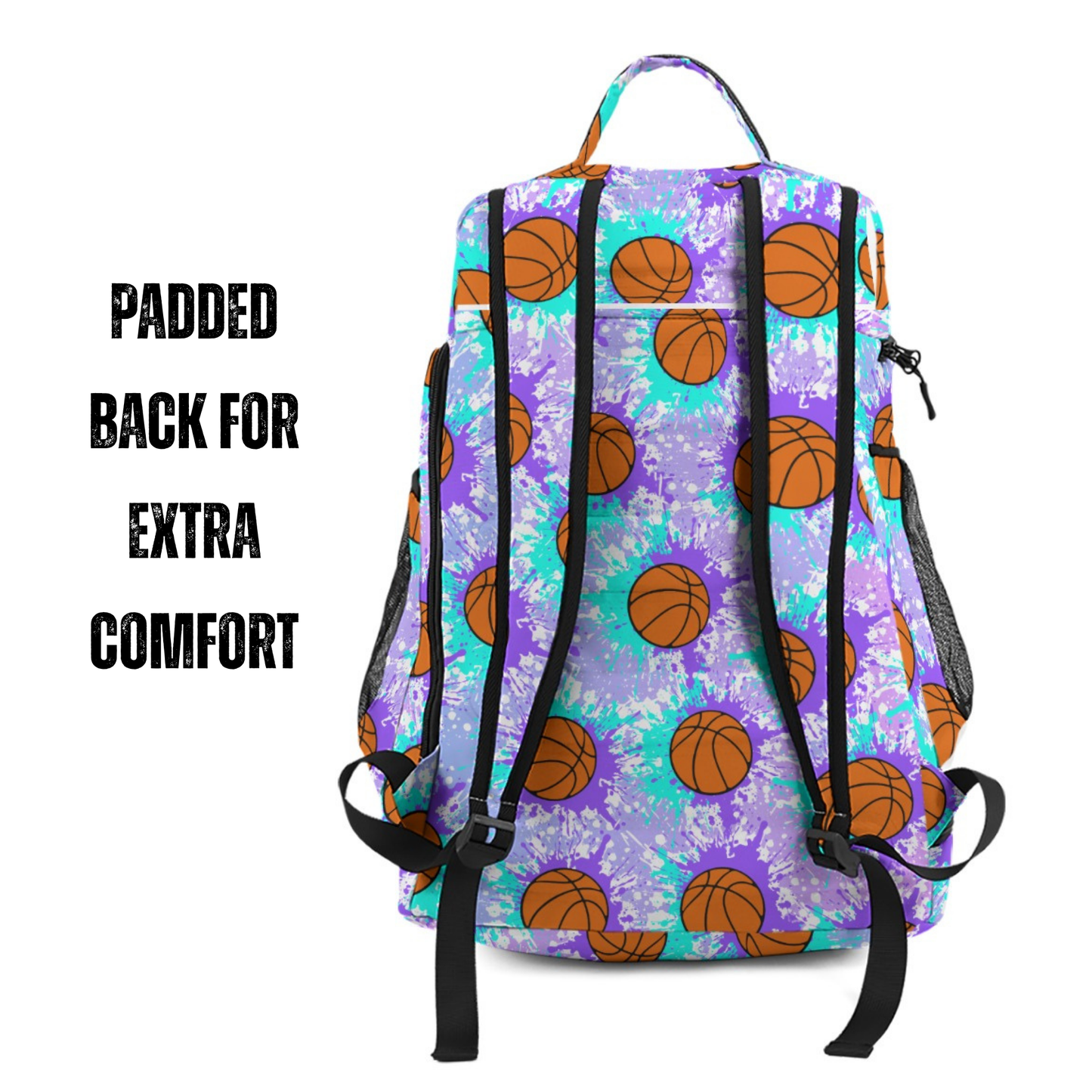 Personalized Name Basketball Backpack, Color Splash Basketball Edition