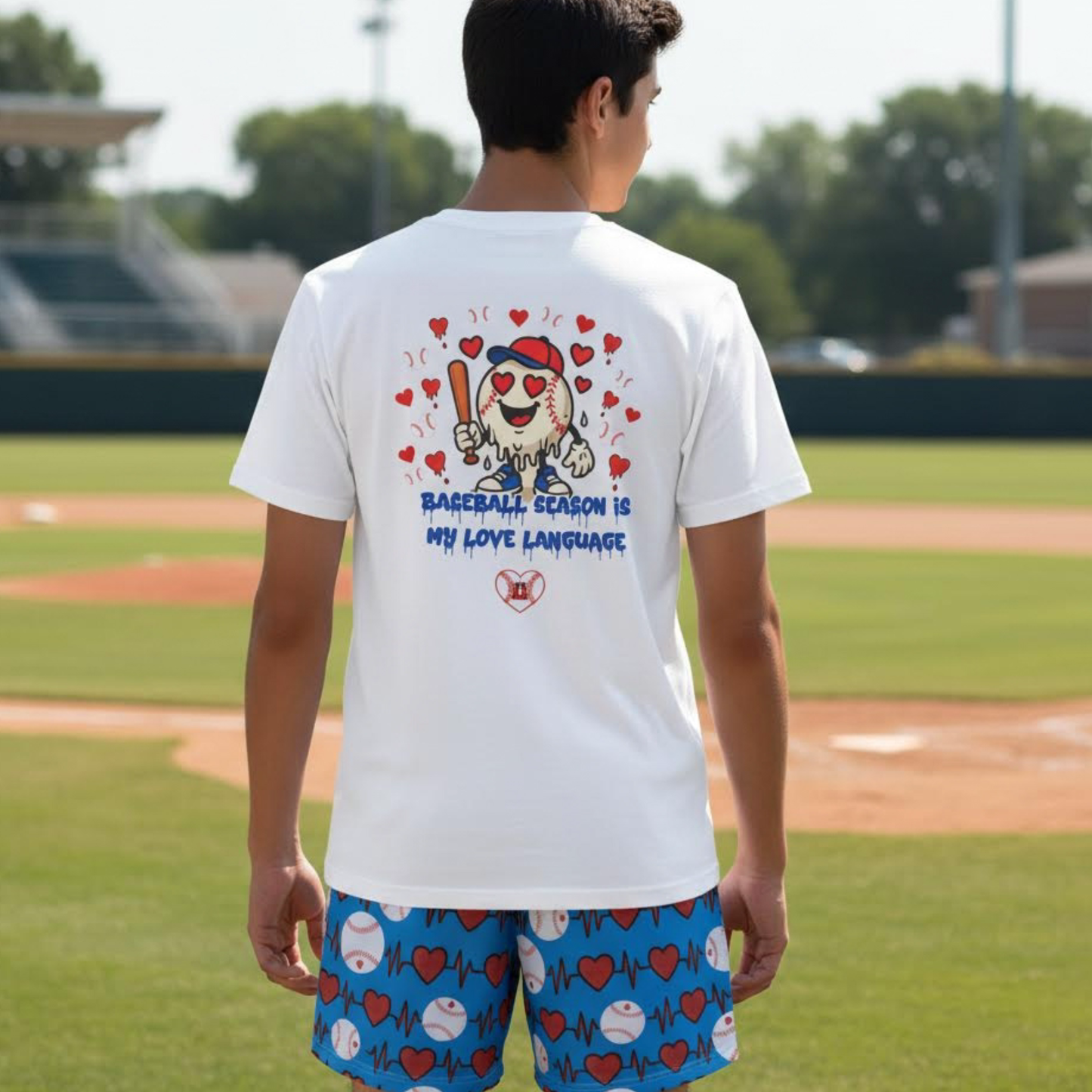 Adult Unisex Baseball Valentine's Sports T-Shirt, Baseball Season is My Love Language
