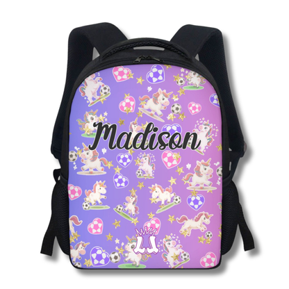 Personalized Kids Unicorn Sports Backpack, Custom Name Bag