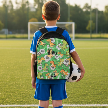Personalized Dinosaur Backpack, Custom Soccer Sports Bag