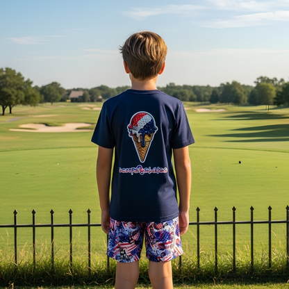Youth Patriotic Graffiti Golf Mesh Shorts