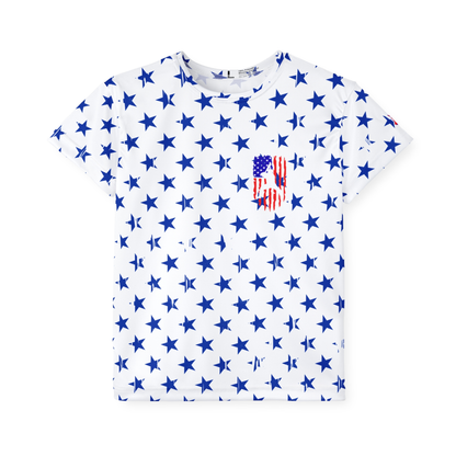 Kids Baseball American Flag Stars and Stripes Sports Jersey T-Shirt