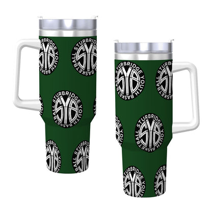 40oz SYB Travel Coffee Mug with Handle and Straw (Green)