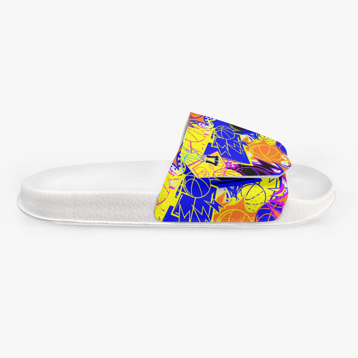 Men's Basketball Velcro Strap Slides, Gym Sandals Basketball Design