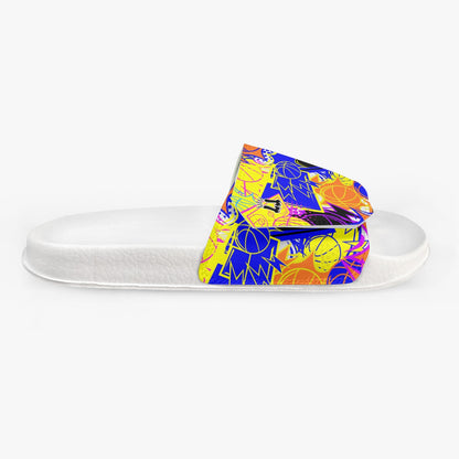Men's Basketball Velcro Strap Slides, Gym Sandals Basketball Design
