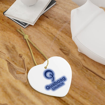 Quaboag Church Heart Shape Ceramic Ornament
