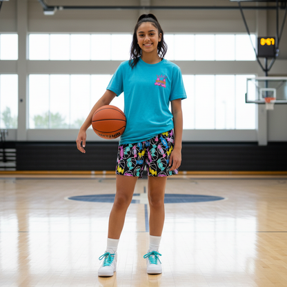 All-Over Print Adult Mesh Basketball Shorts: Candy Pattern