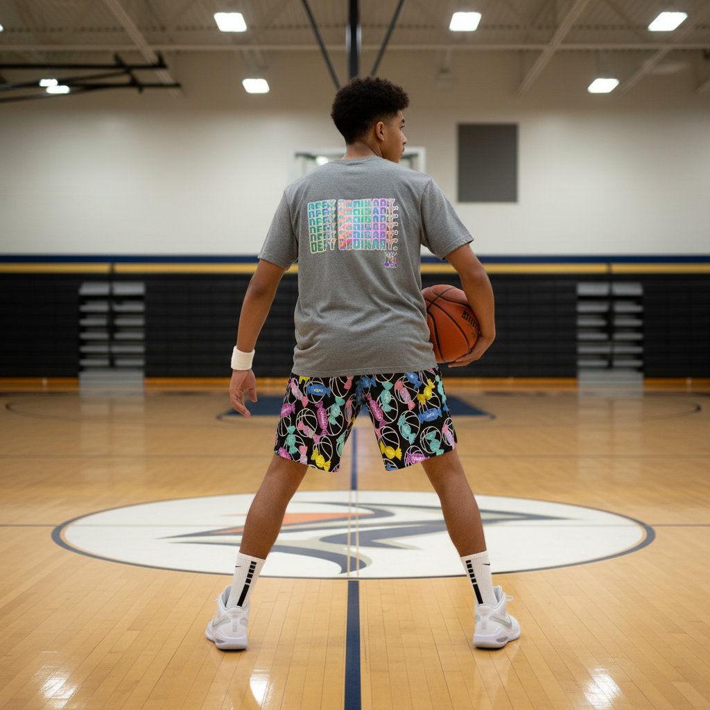 All-Over Print Adult Mesh Basketball Shorts: Candy Pattern