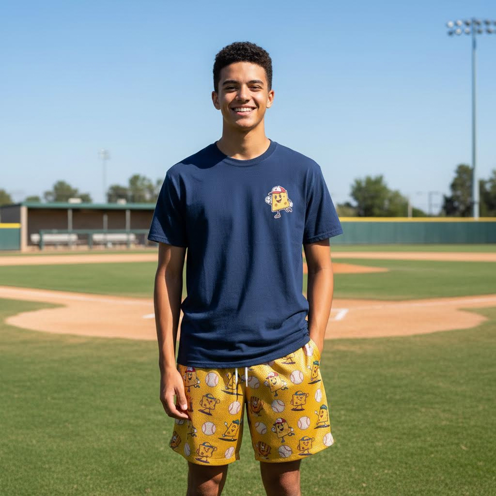 Adult "Throwing Cheese" Baseball Humor T-Shirt - Comfort Colors®