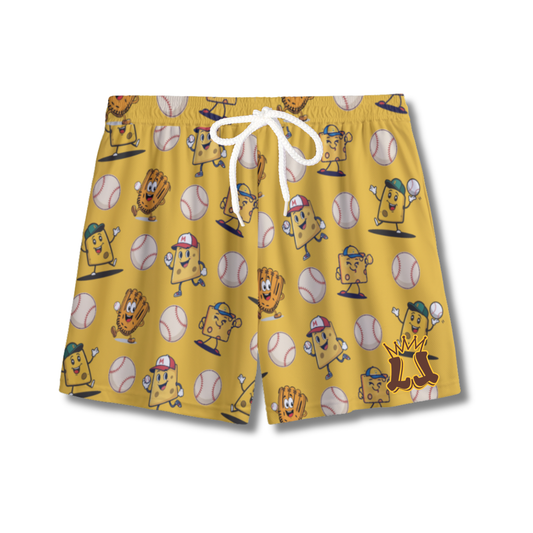 Youth "Throwing Cheese" Baseball Mesh Shorts